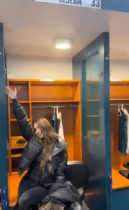 Nikki Bella photographed in Cooper DeJean's locker | Nikki Garcia/Instagram