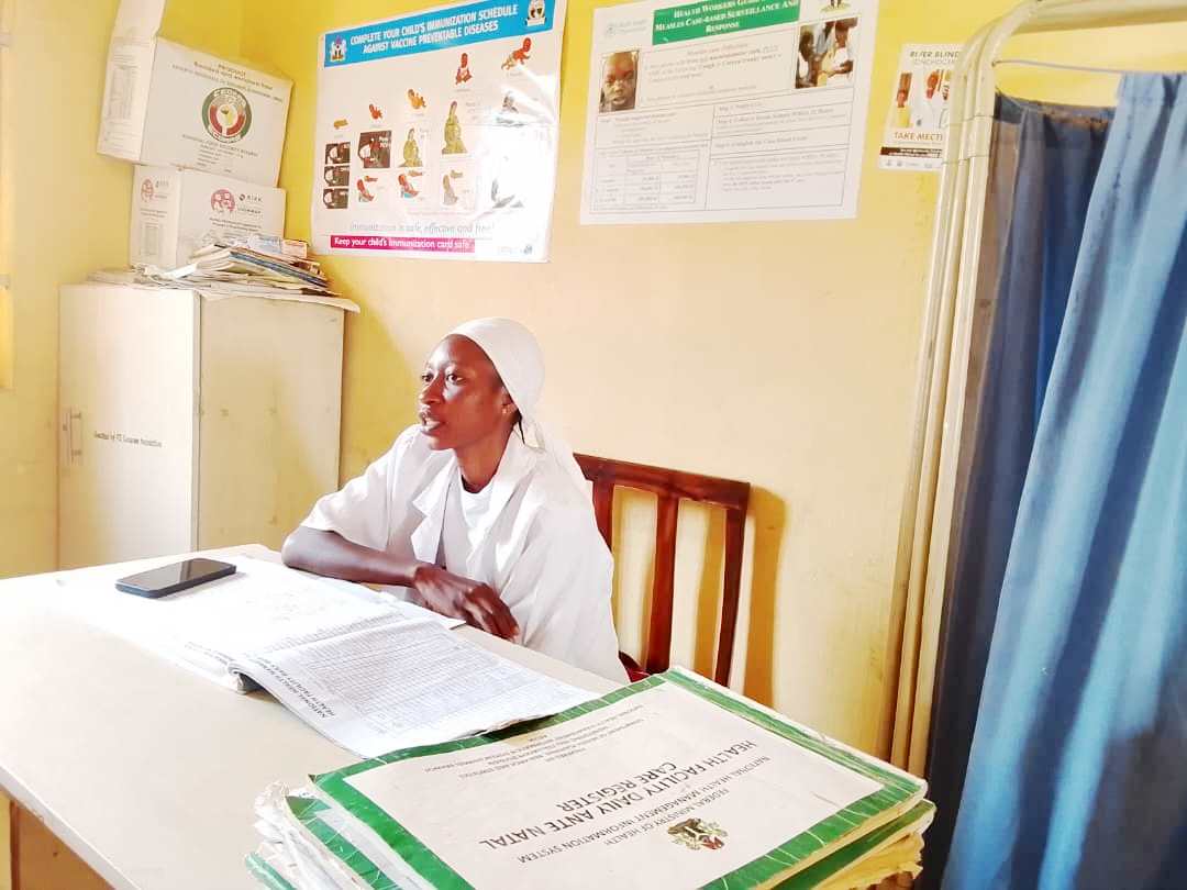 Nurse Charity Amos crediting the WDC for restoring her team’s morale. (Credit: Anibe Idajili)