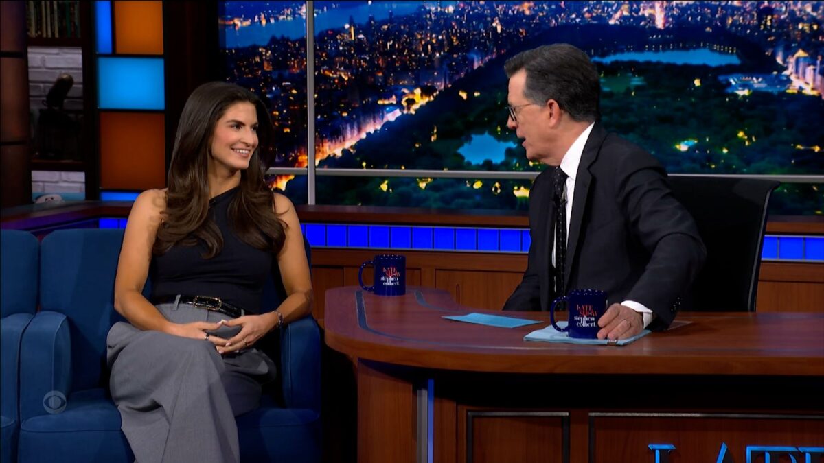 Kaitlan Collins reacts to Trump’s smile remark on The Late Show. Image Credit: CNN