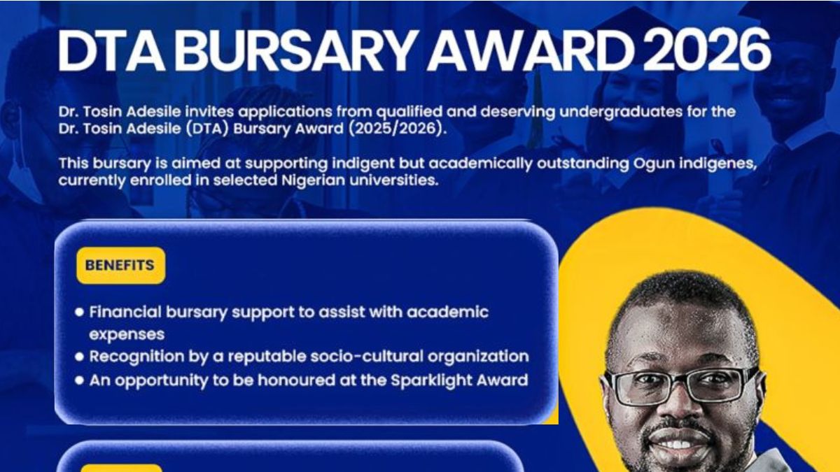 Dr Tosin Adesile Bursary Award 2026 for Ogun Students Now Open