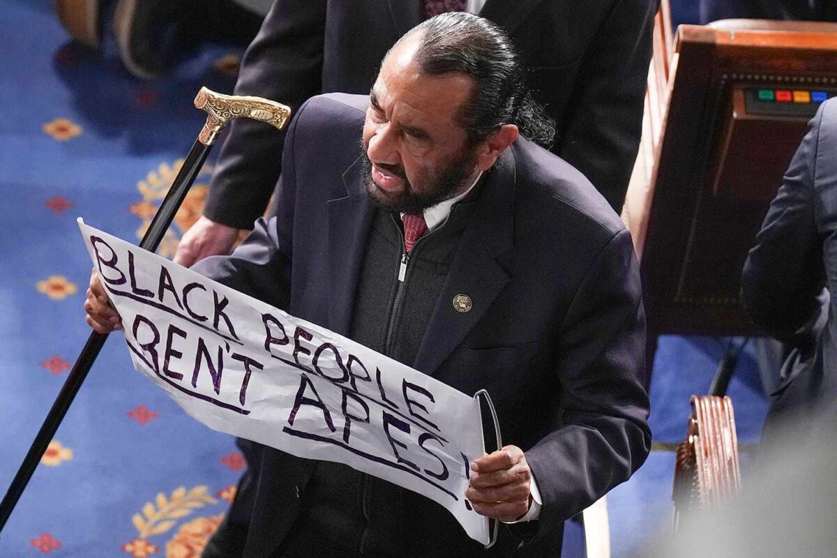 Rep. Al Green at the State of the Union on Feb. 24. Credit : Andrew Harnik/Getty
