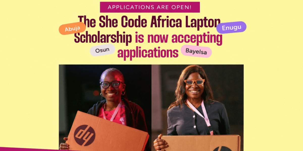 She Code Africa Laptop Scholarship 2026 for Nigerians