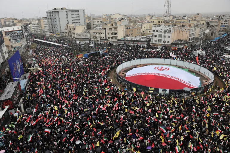 Iranians take part in a protest marking the annual al-Quds Day (Jerusalem Day) on the last Friday of the holy month of Ramadan, amid the US-Israel war on Iran, in Tehran, Iran, on March 13, 2026 [Majid Asgaripour/WANA via Reuters]