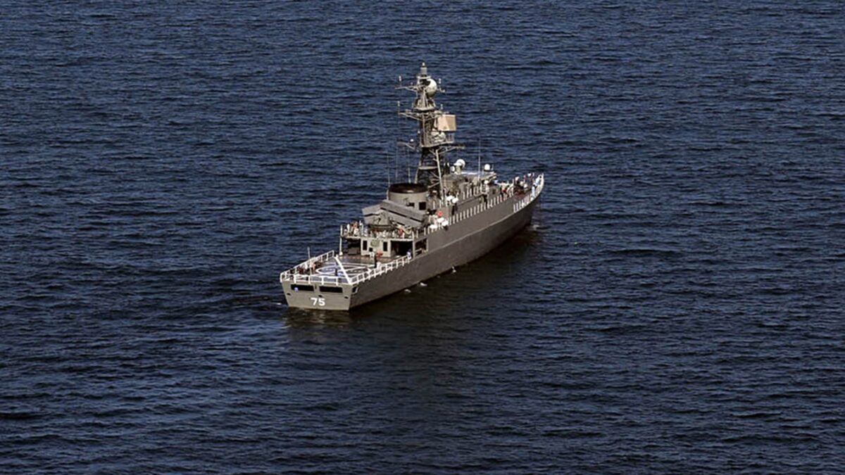 The Iranian frigate Iris Dena has been sunk off Sir Lanka’s coast (file photo) (Iranian Army office