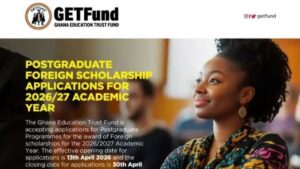 GETFund 2026 scholarship opens for study abroad