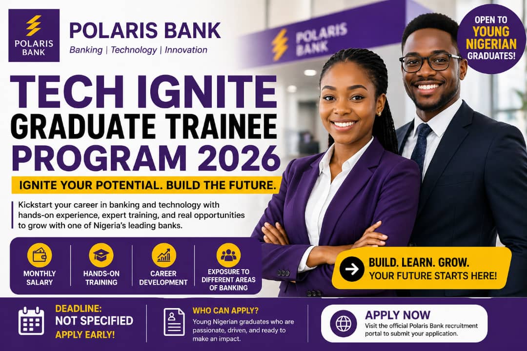  Polaris Bank Graduate Trainee 2026: How to Apply for Tech Ignite Program