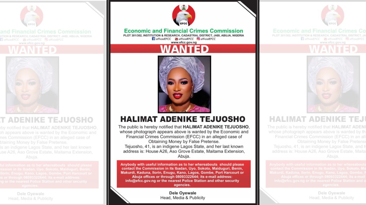 EFCC declares Halimat Adenike Tejuosho wanted over alleged fraudulent