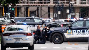 Police secure scene after deadly Montreal hotel shooting. Image Credit: PA Media 