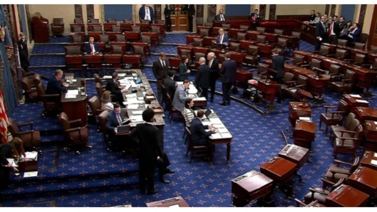 The floor of the US Senate on Monday, November 10, 2025. Credit: Senate TV