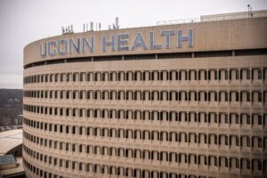 UConn School of Medicine from the National Institutes of Health National Heart. Image Credit: Mark Mirko/The Hartford Courant