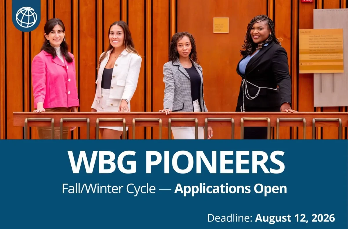  World Bank Group Pioneers Internship 2027: Eligibility, Benefits and How to Apply