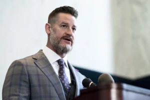 Rep. Greg Steube, R-Fla., speaks in the Rayburn House Office Building in Washington on May 19, 2021.Bill Clark / CQ Roll Call via AP file