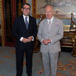 King Charles III welcomed Andy Burnham to Buckingham Palace earlier today, where he invited the newly elected Labour leader to become Prime Minister and form a new government