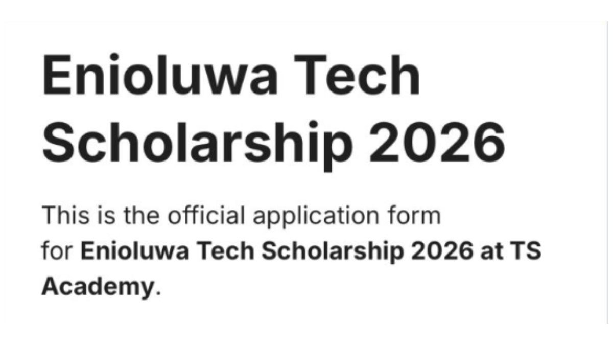Applications open for ₦447,000 Enioluwa Tech Scholarship