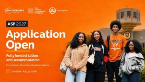 The Greater Works Foundation has opened applications for the fully funded Adedeji Scholarship Program (TASP) 2027 for eligible University of Ibadan students