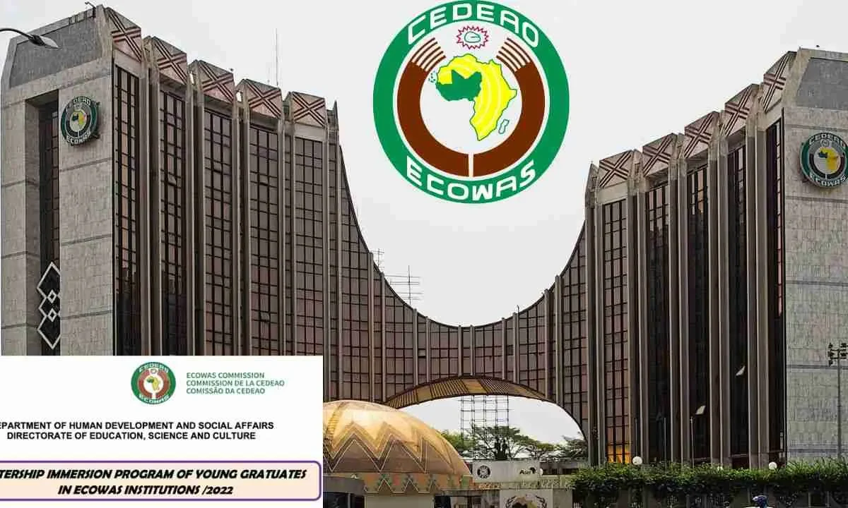  ECOWAS Immersion Programme 2027 for Young Graduates: Monthly Stipends, Mentorship and One-Year Placement Available