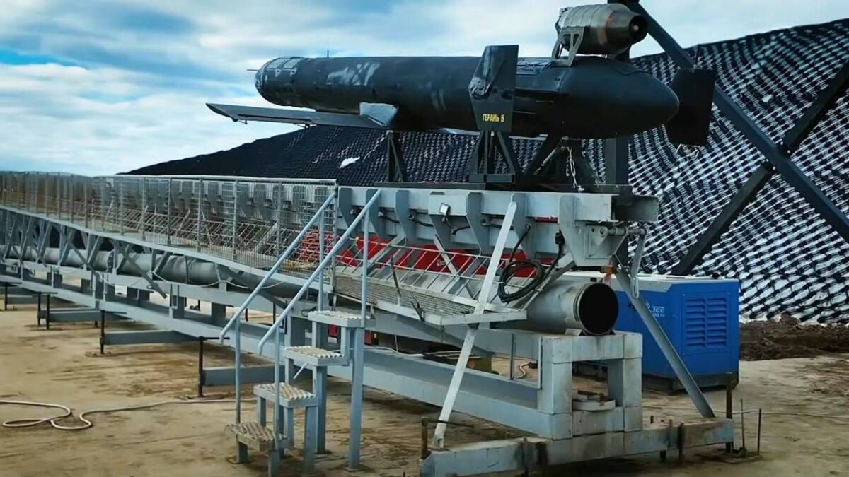 A Russian Geran-5 in a launch demonstration video from Russian state media