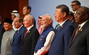 BRICS Leaders posing for a family photo during the 18th BRICS Summit in New Delhi on September 13, 2026 Credit: Handout/Indian Press Information Bureau via AFP