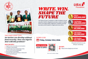 UBA offers ₦41m in 2026 essay competition prizes