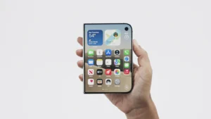 Apple unveils its first foldable iPhone Duo. Credit: Apple