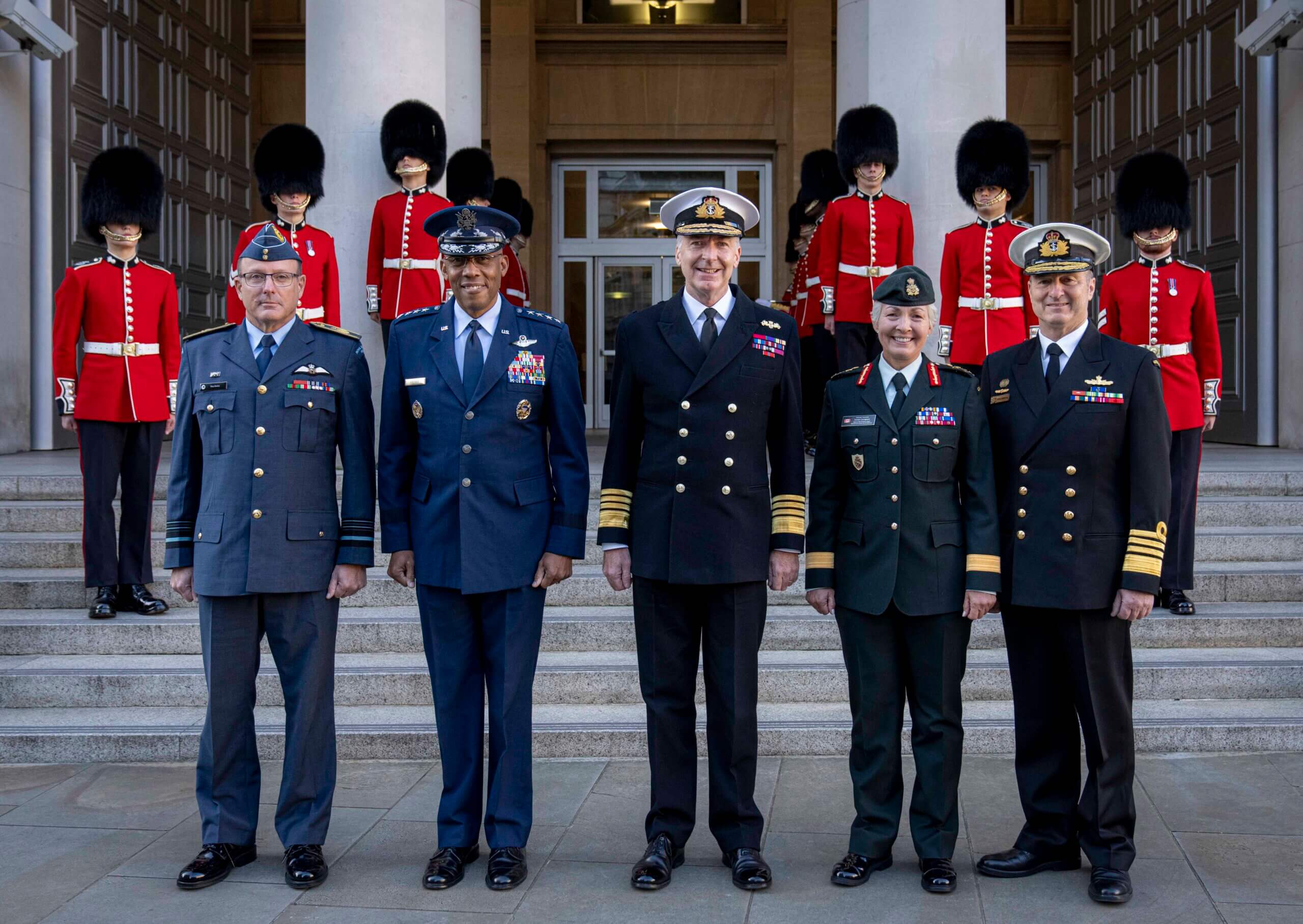 New Zealand defence chief Tony Davies with Five Eyes defence chiefs in London in 2024