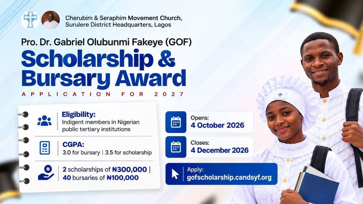 Gabriel Olubunmi Fakeye Scholarship 2027