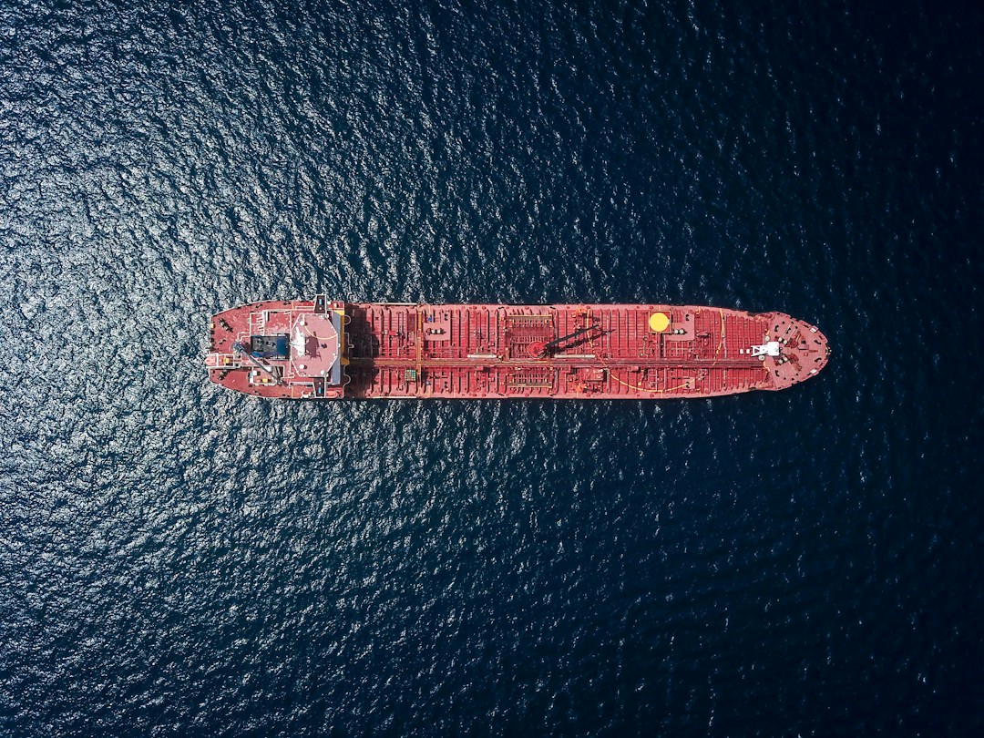 Illustrative aerial view of an oil tanker at sea; not one of the vessels in Iran's unverified claim.