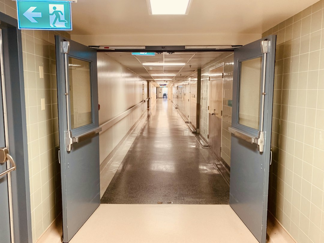 Empty hospital corridor used as an illustrative image; it does not show the Abuja hospital treating the Ebola patient.