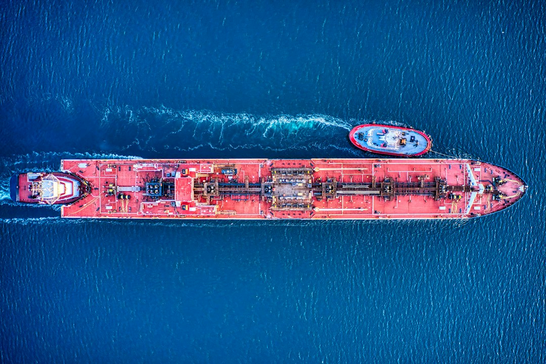 Illustrative overhead view of an oil tanker; not one of the vessels in Iran's unverified claim.