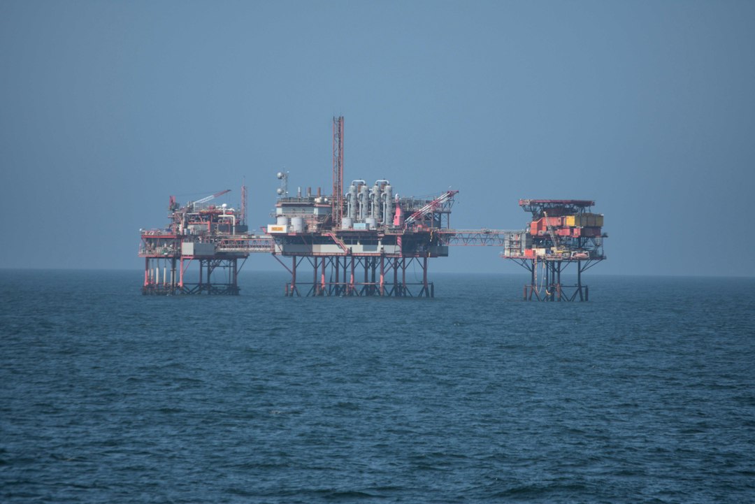 Offshore platform at sea, used as an illustration and not a photograph of the Jackdaw field
