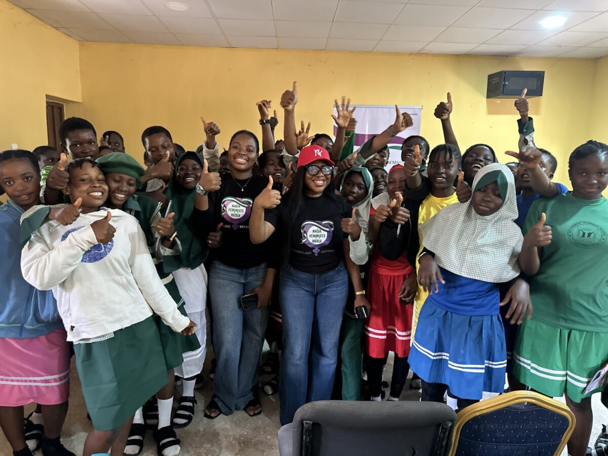 A group photograph of students and facilitators during the training at Apo Secondary School, Abuja. Photo credit: Naija Feminists Media