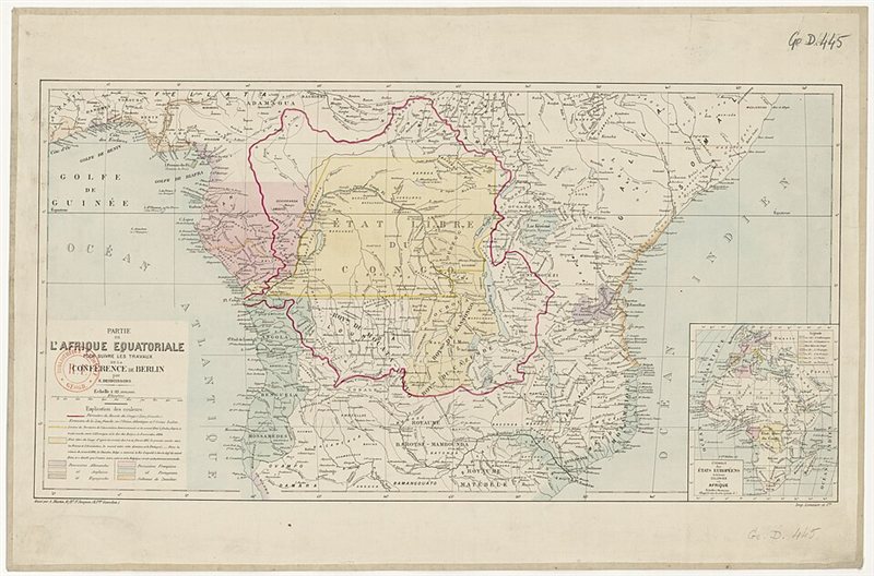 Edouard Desbuissons’s 1885 historical map of equatorial Africa showing the Congo and surrounding regions