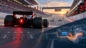 Illustration of an F1 car at the back after an 80-place penalty