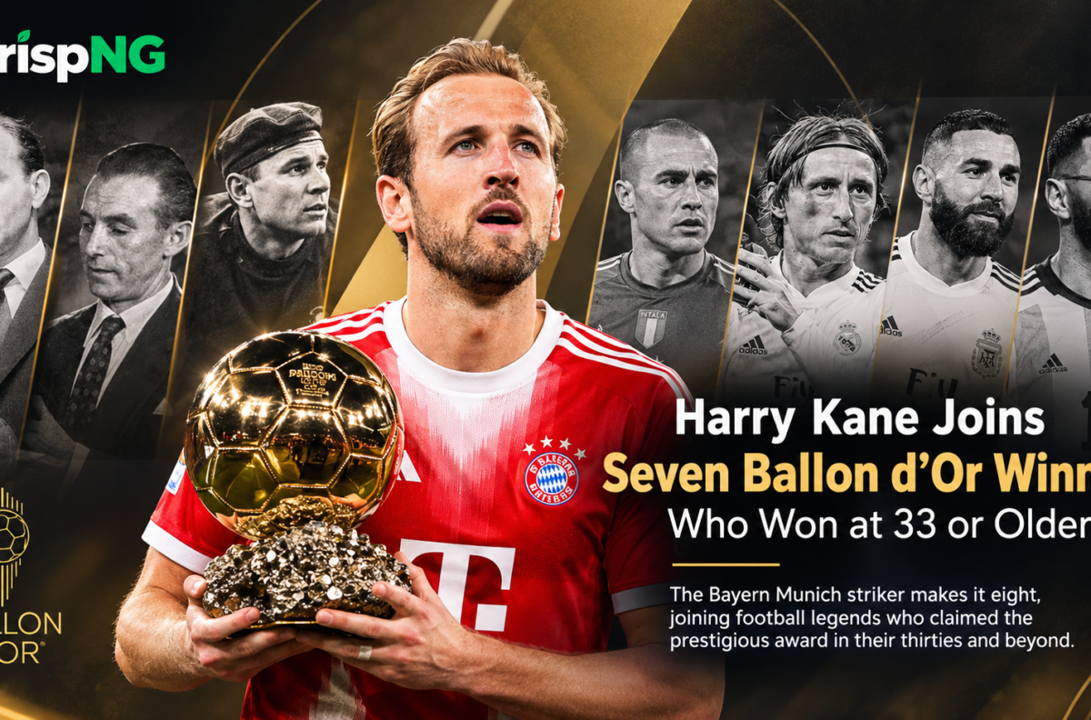  Harry Kane Joins Seven Ballon d’Or Winners Aged 33 or Older
