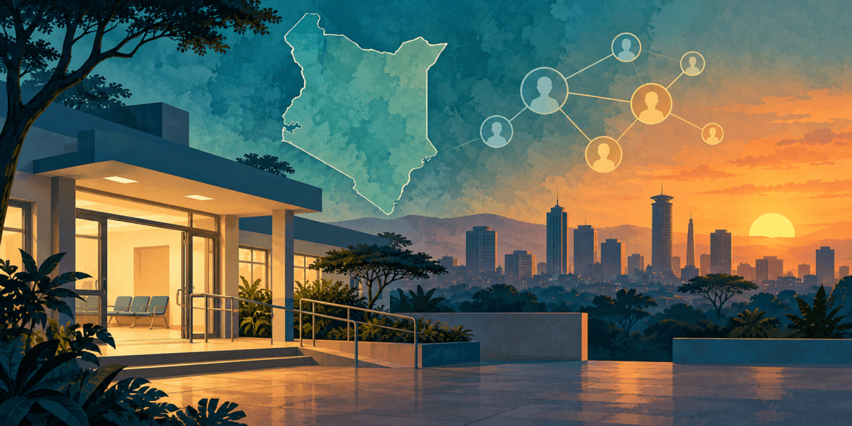 Conceptual illustration of a public health clinic and contact-tracing network in Kenya